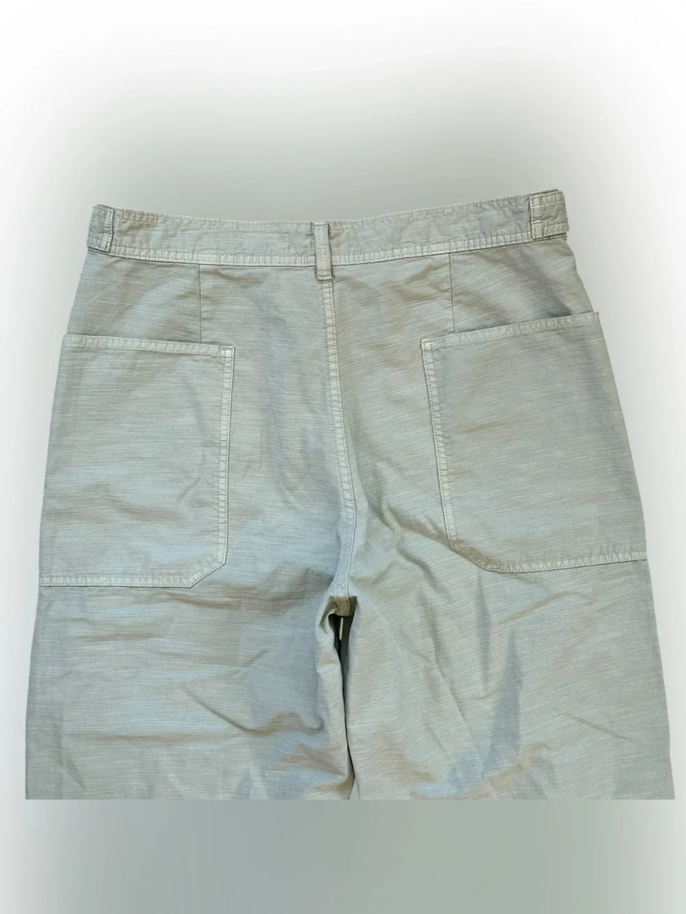 Everlane Pale Green Organic Cotton Linen Fatigue Barrel Leg Trousers Size 14